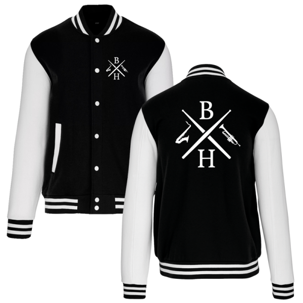 Schwarze College Jacke / Motiv 1