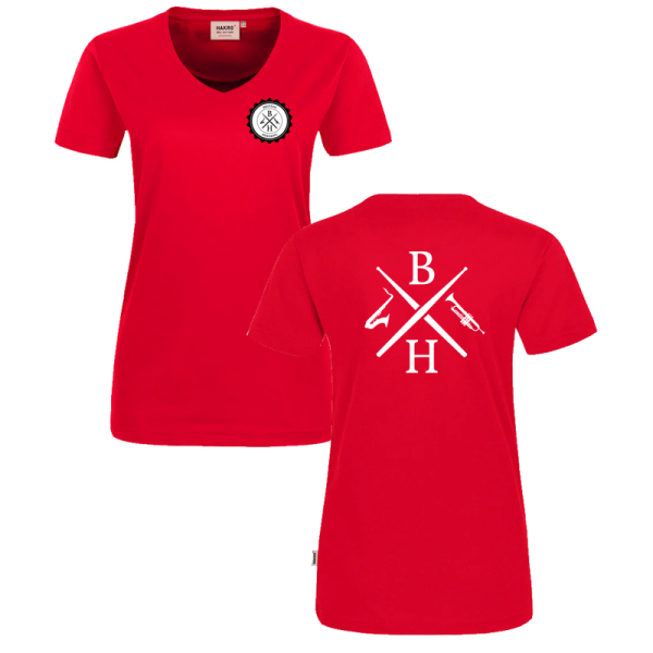 Rotes Damen T-Shirt / Motiv 1